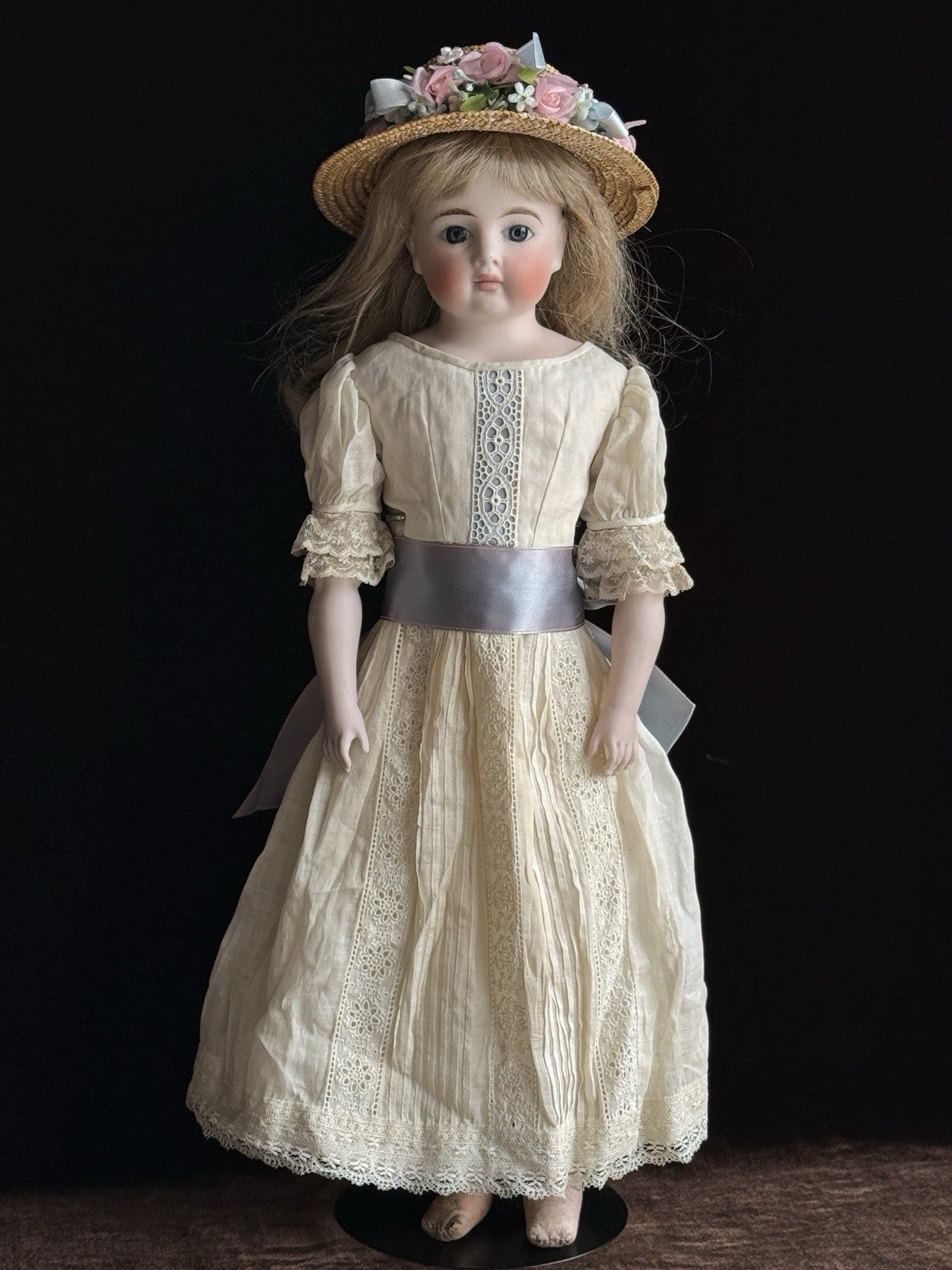 Antique German 20.5” Kling Solid Dome Bisque Shoulder Head Doll