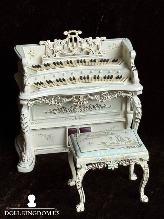 Bespaq Dollhouse Fine Miniatures Dollhouse Piano Organ & Bench 1:12 Scale Lot