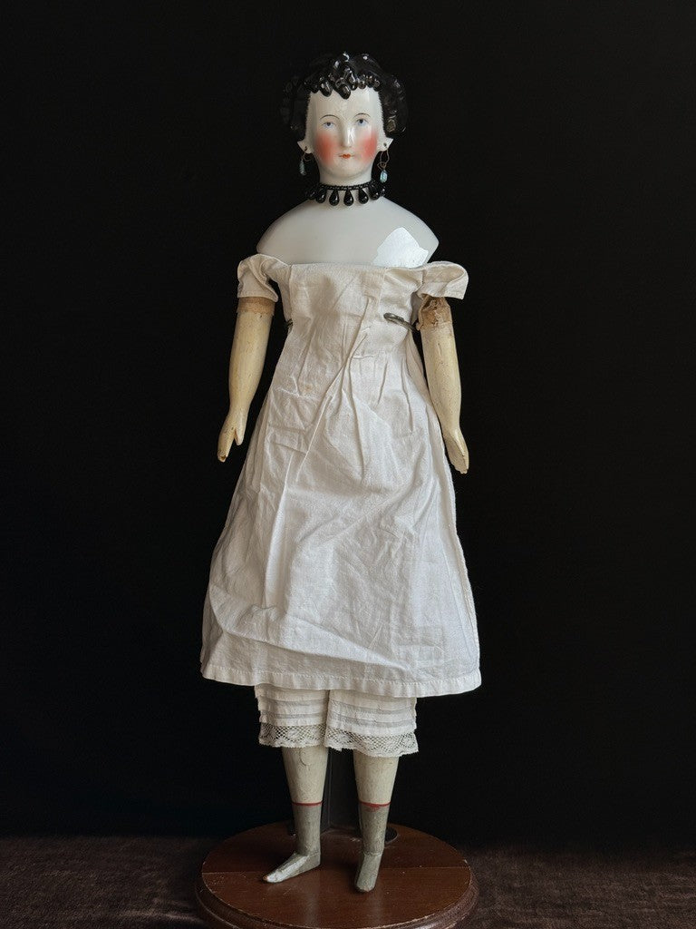 Antique German 18” Countess Dagmar China Head Fashion Doll Milliners Model Body