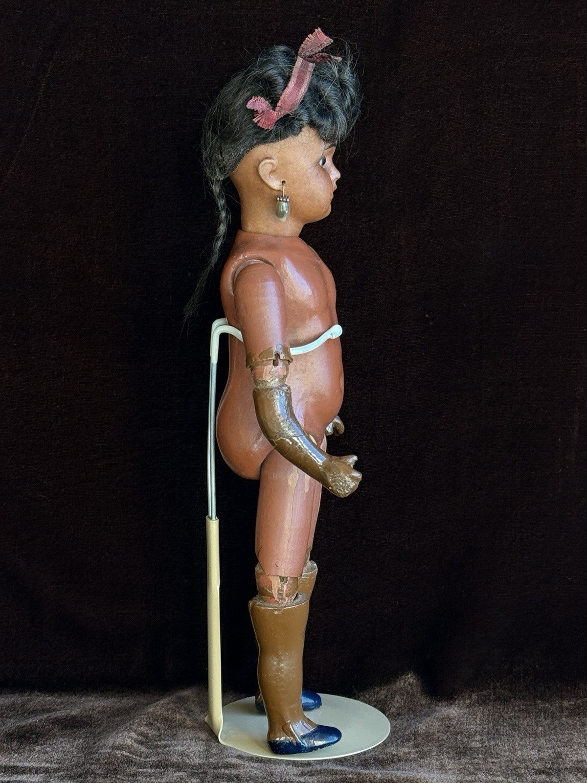 Rare Antique German 10.7” Bahr & Proschild 277 Dark Complexion Bisque Head Doll