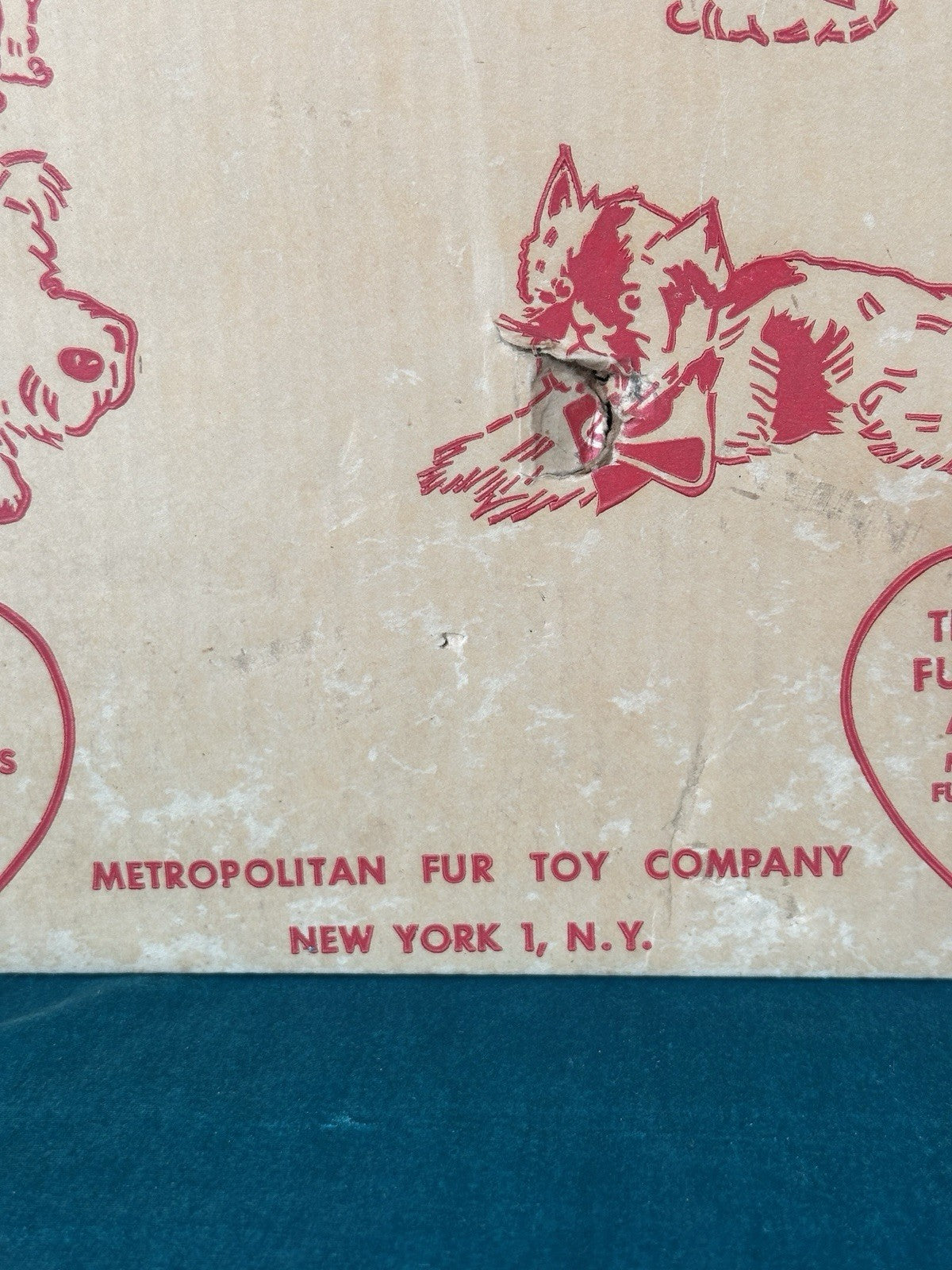 Vintage 1950’s  Stuffed Poodle Dog By Metropolitan Fur Toy Company Original Box