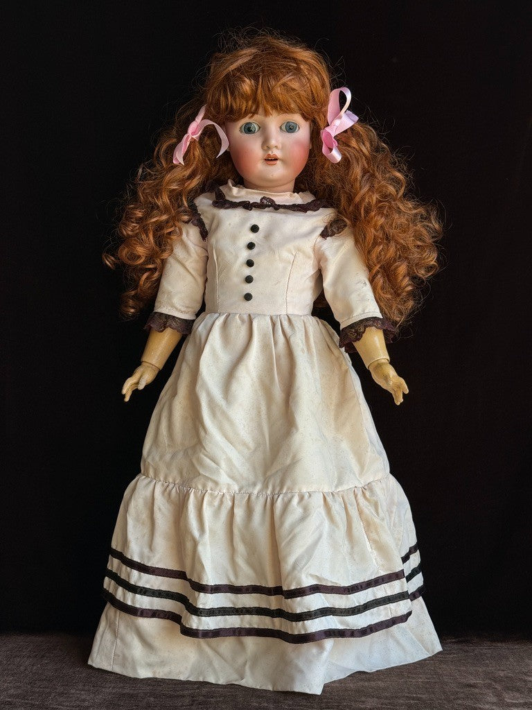 Antique German 25” Queen Louise Bisque Head Composition Body Doll