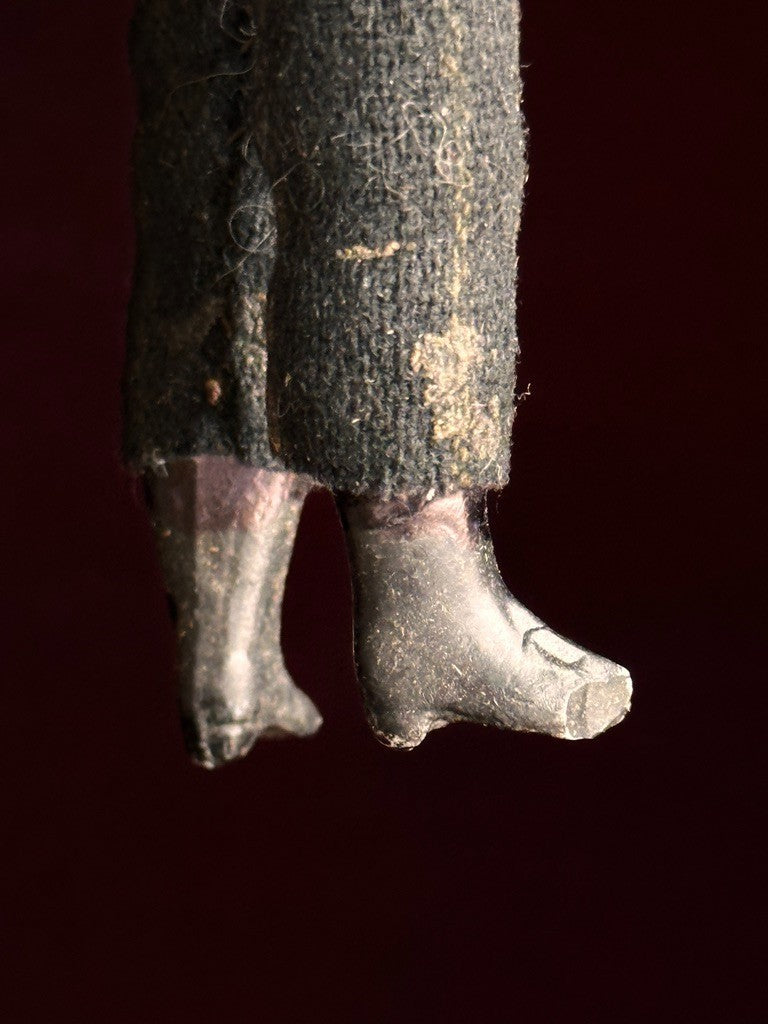 Antique German 6.25” Bisque Miniature Dollhouse Male Mustache Gentleman Doll