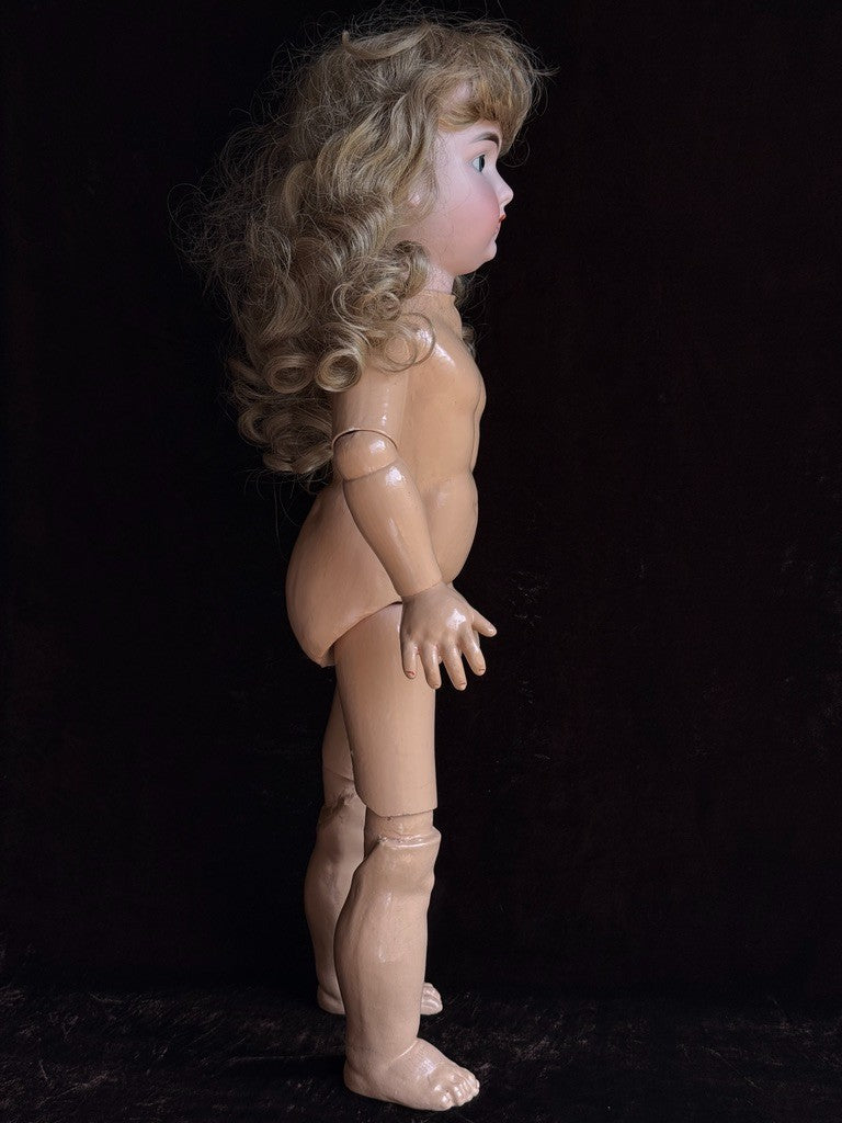 Large Antique German 27” Armand Marseille Bisque Socket Head Doll