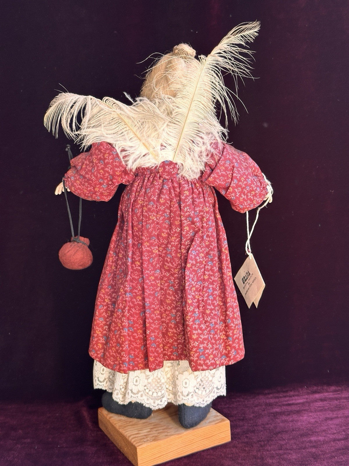 Vintage NIADA Artist Ellen Turner Cloth Painted Handmade 17” Doll with Tag