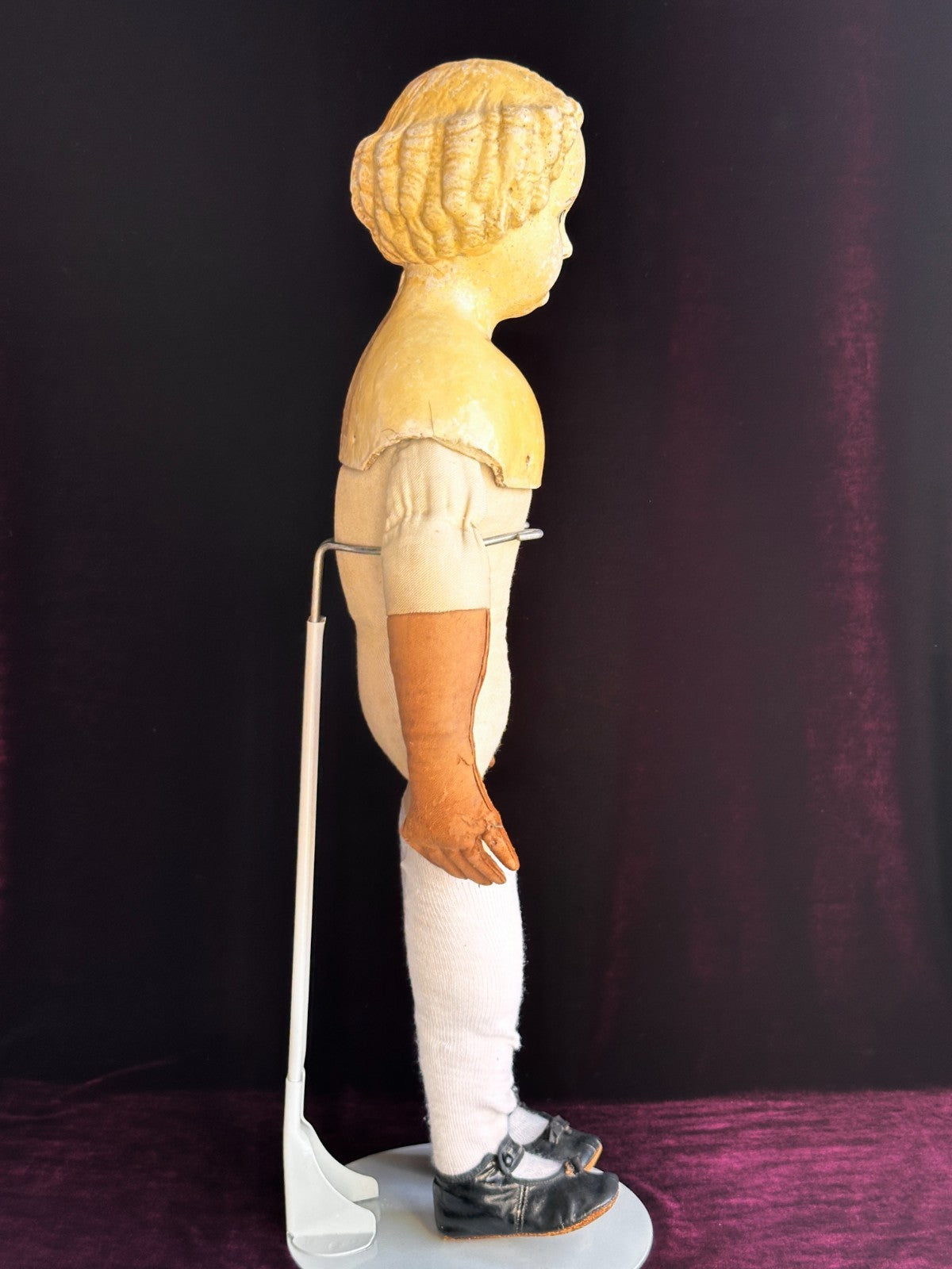 Antique German 24” Müller & Strassburger (?) Papier Mache Doll