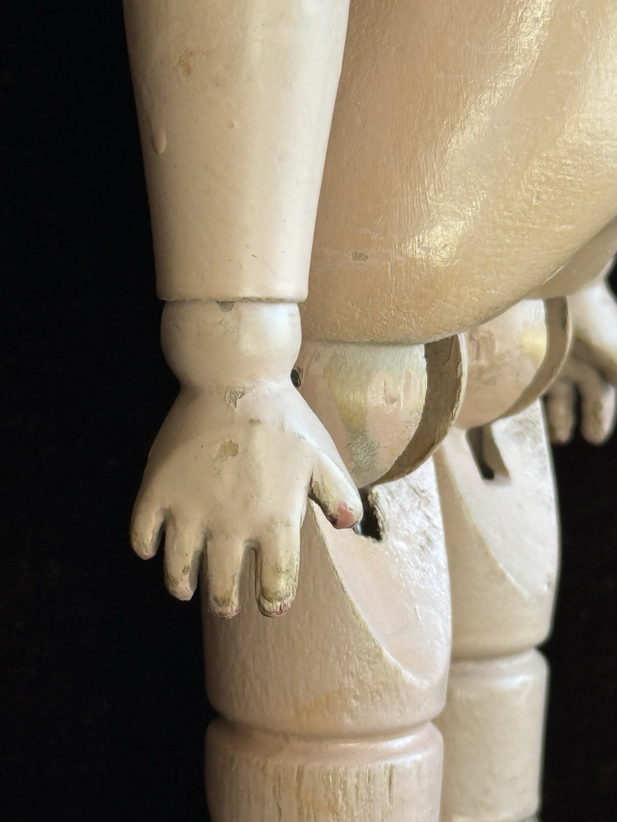 Antique 14.5” American Schoenhut Wood Carved Spring Jointed Character Doll