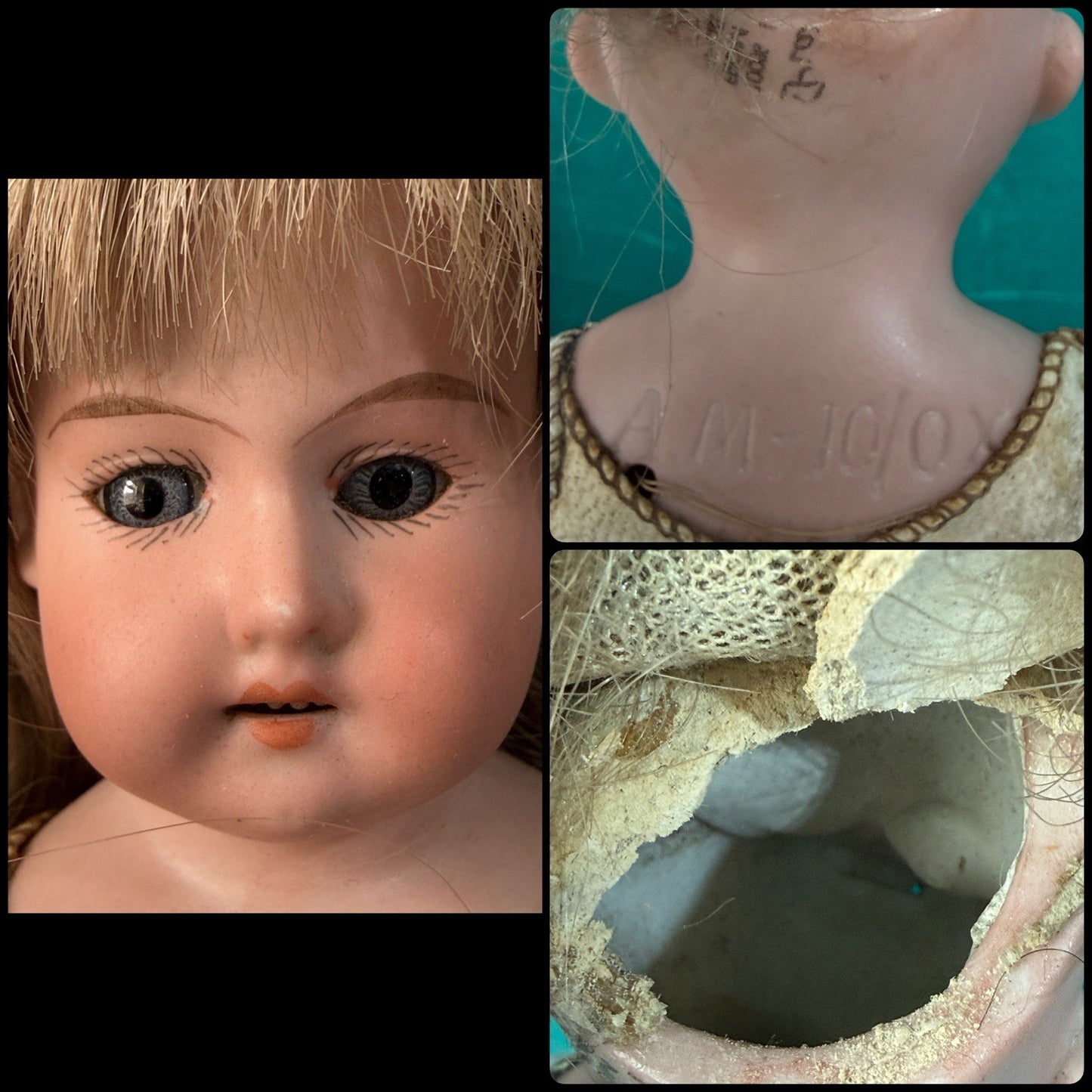 Lot Of 3 Small Antique German Bisque Head Dolls