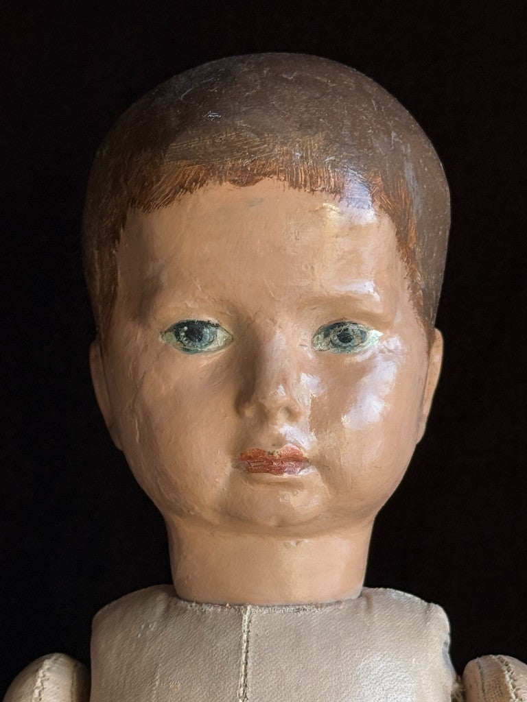 Unidentified German (?) 15.75” Kathe Kruse Style Oilcloth Boy Doll