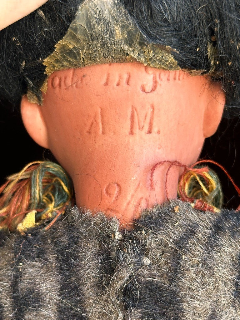 Antique German 13” Armand Marseille Native American Indian Bisque Head Doll