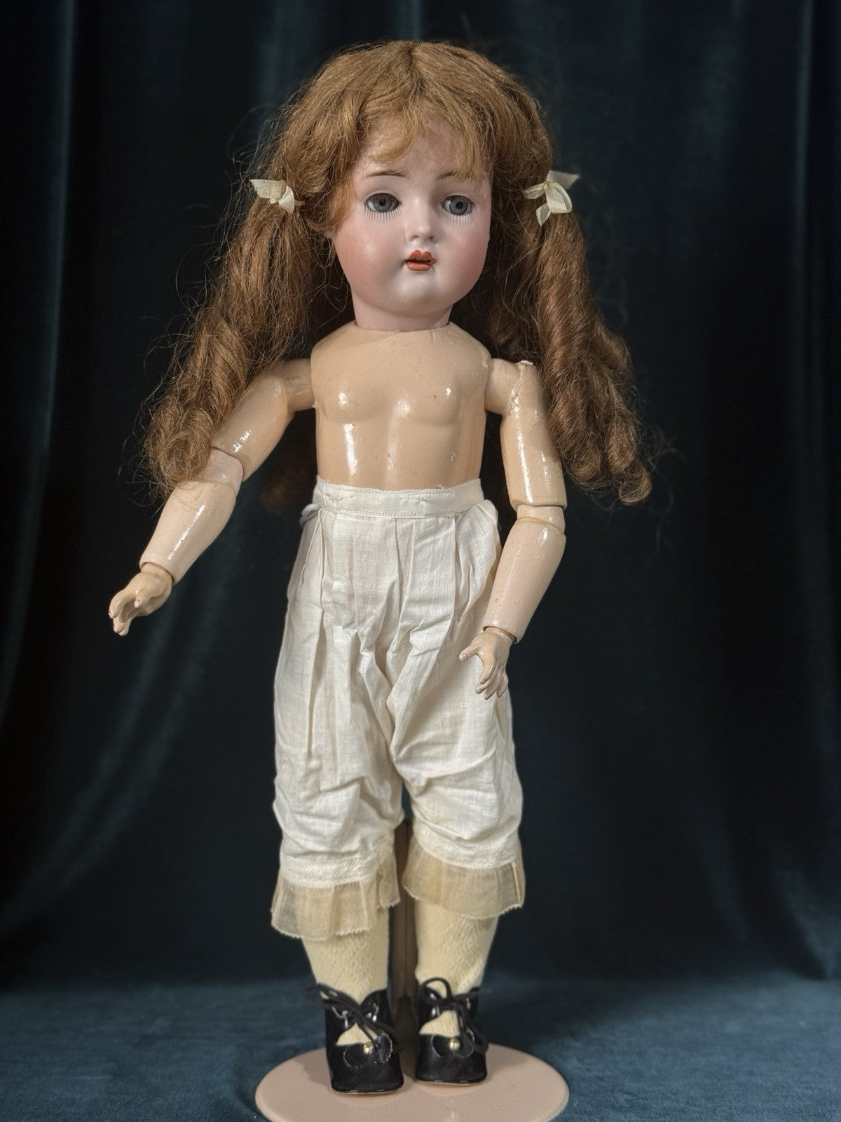 Antique German Hertel, Schwab (?) Mold 136/10 Bisque Head 18” Doll