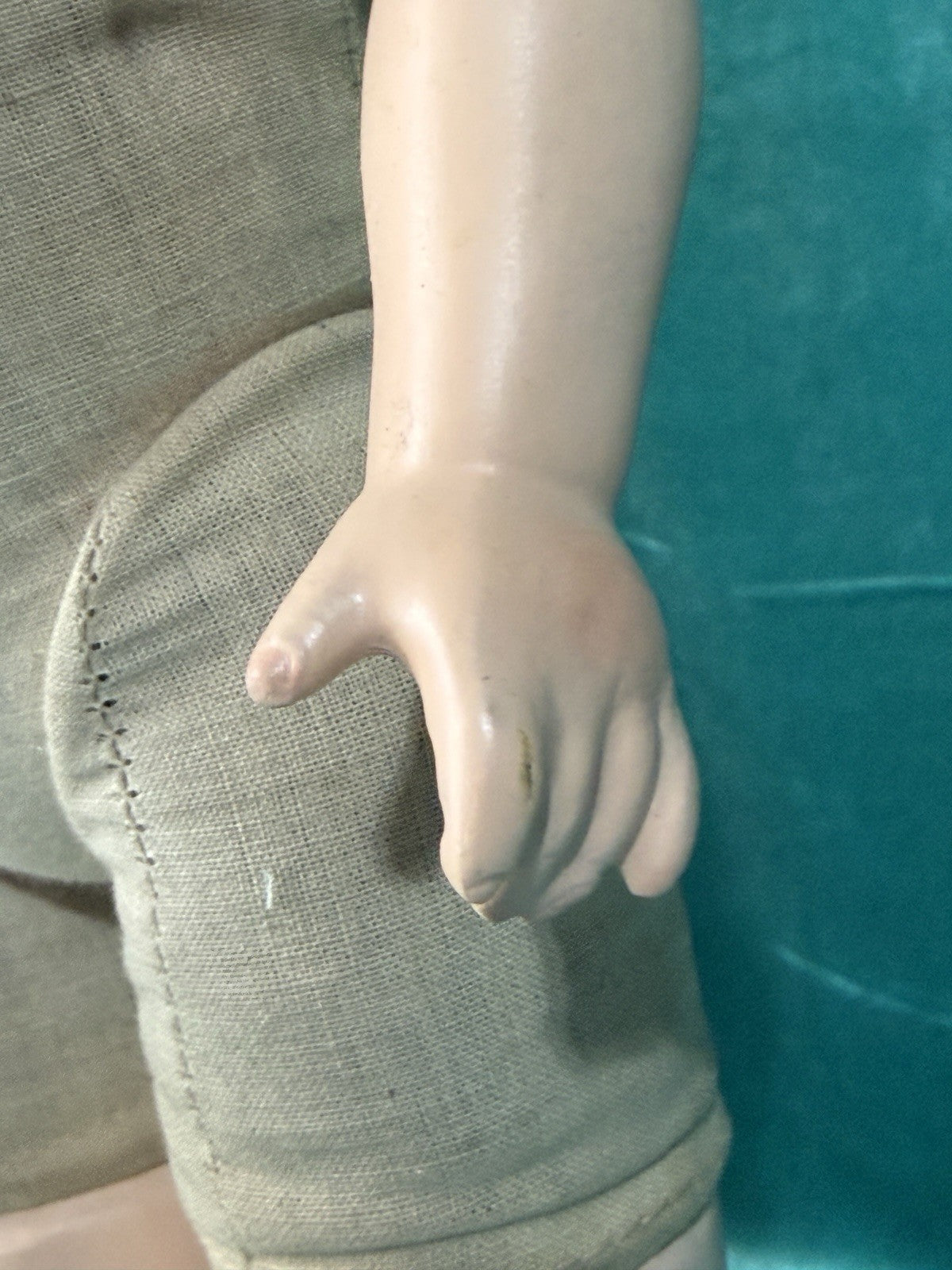 Unidentified German (?) Antique  Composition 19” Doll Sleepy Eyes