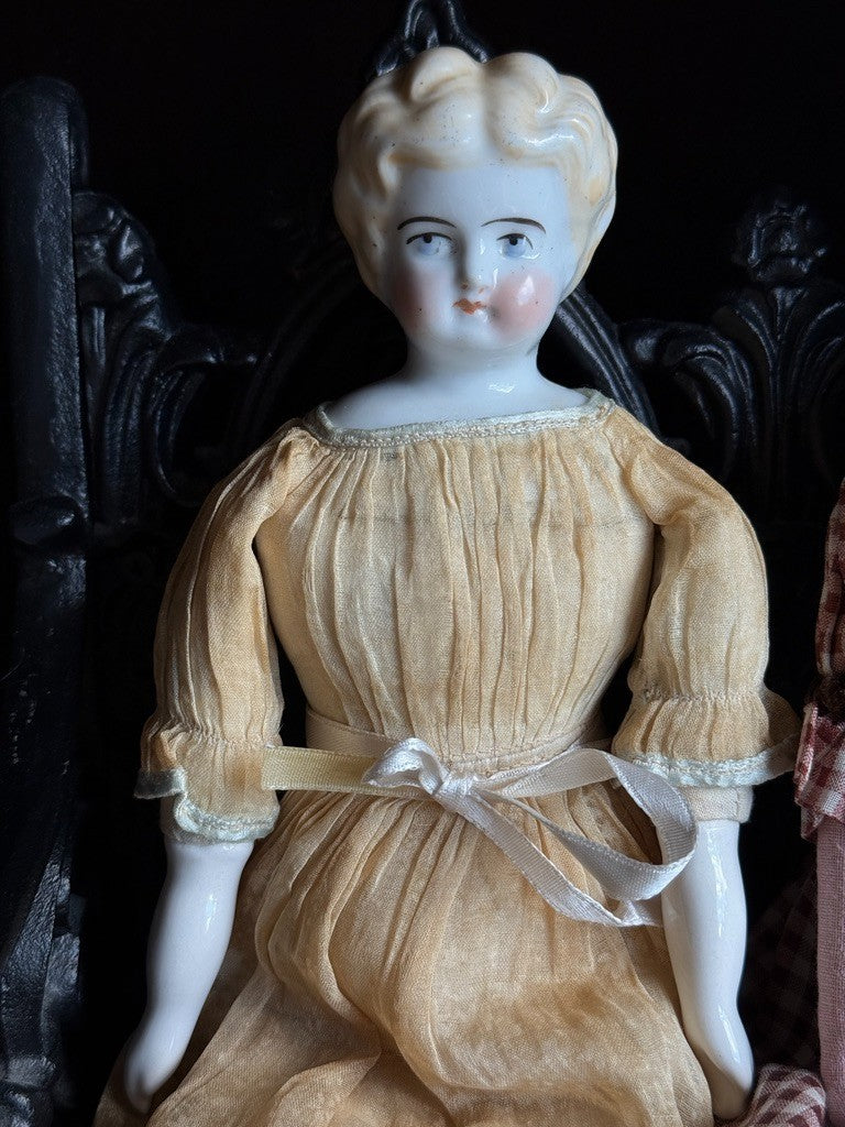 Lot of 3 Antique German Lowbrow China Head Dolls