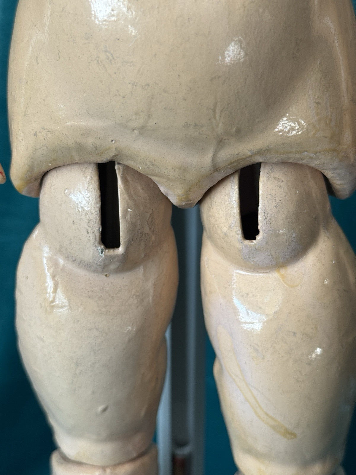 Antique German 23” Queen Louise Doll Bisque Head Composition Body