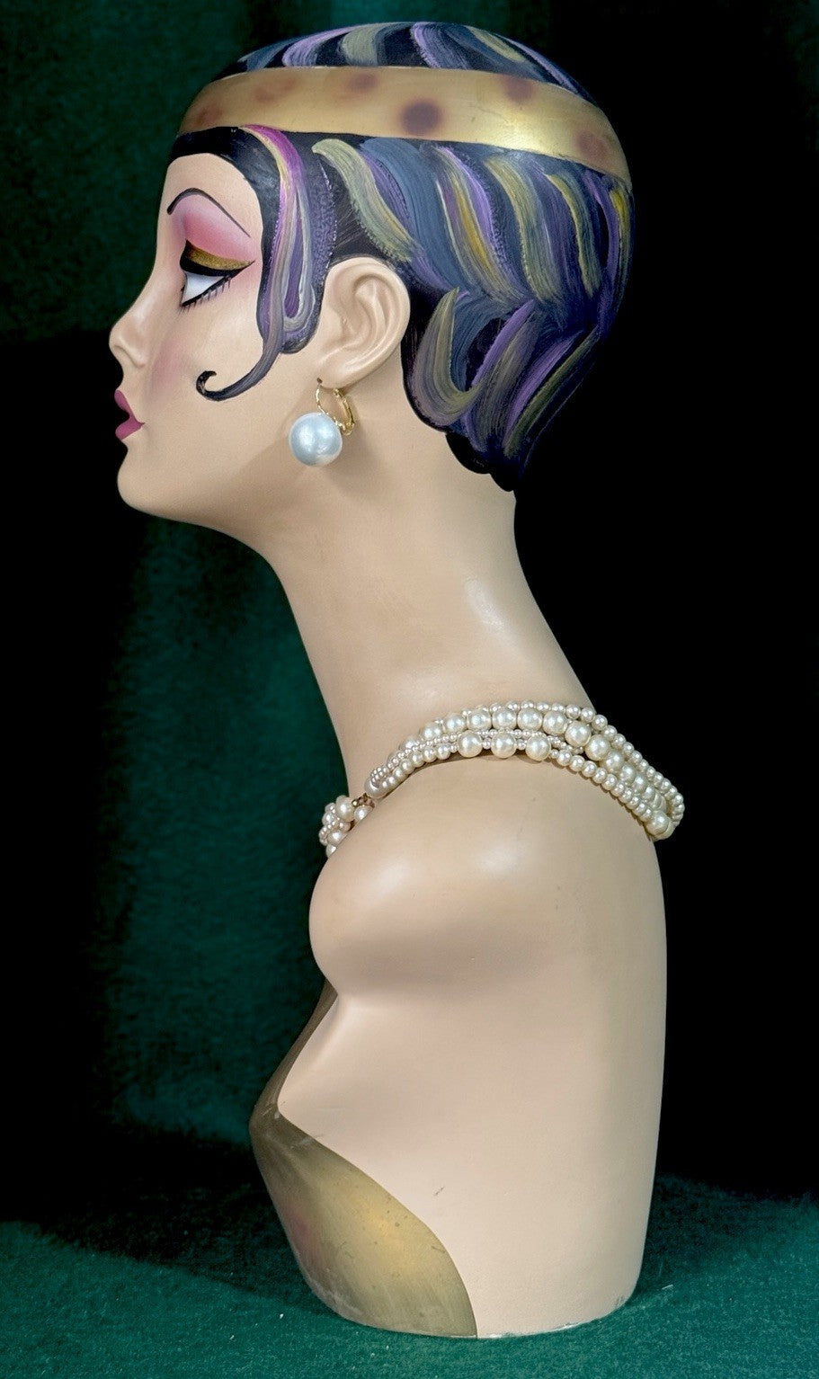 Art Deco 18” Mannequin Head Female For Jewelry Display