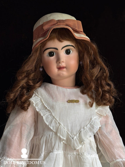 Large Antique French Original Restored JUMEAU 32” Bisque Head Doll