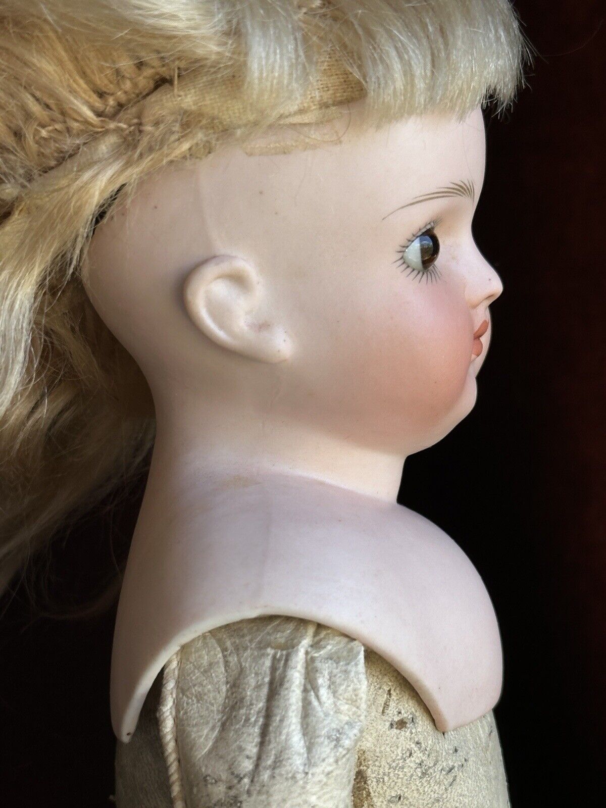 Antique German 14” Early Kestner Closed Mouth Bisque Shoulder Head Doll