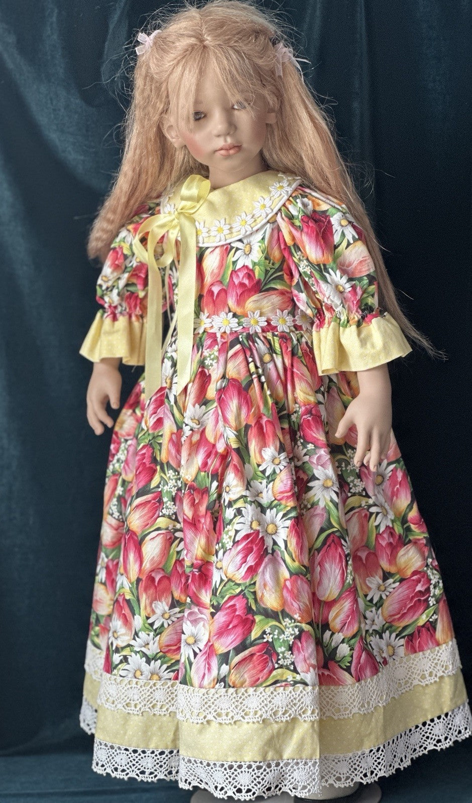 Collectible German Annette Himstedt Vinyl 31” Doll “Siri” (?) Redressed