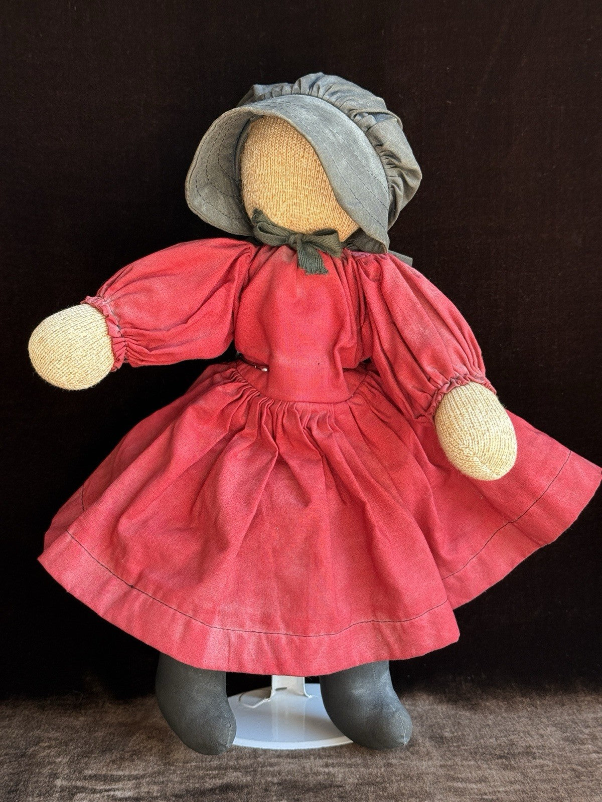 Lot of 2 Vintage Stockinette Amish and Skier Dolls