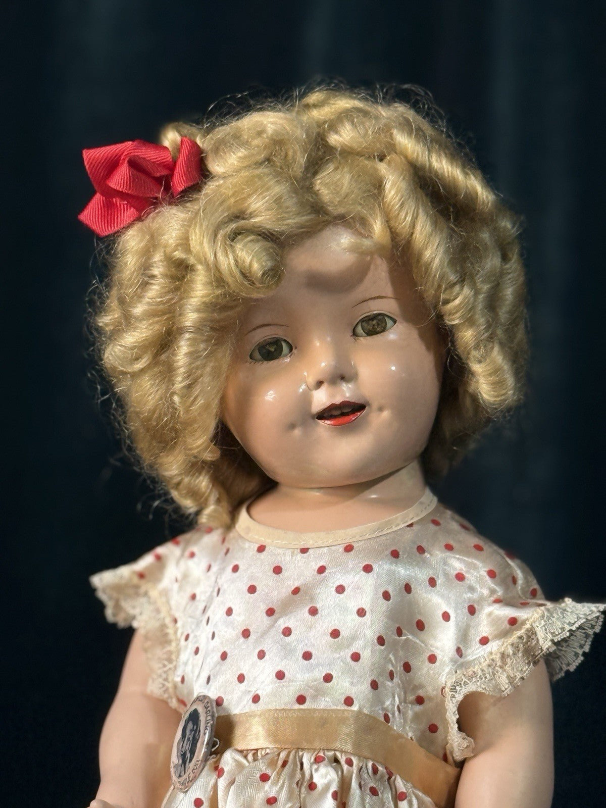 Vintage 1930’s Composition 18” Shirley Temple Doll by Ideal Company- Redressed