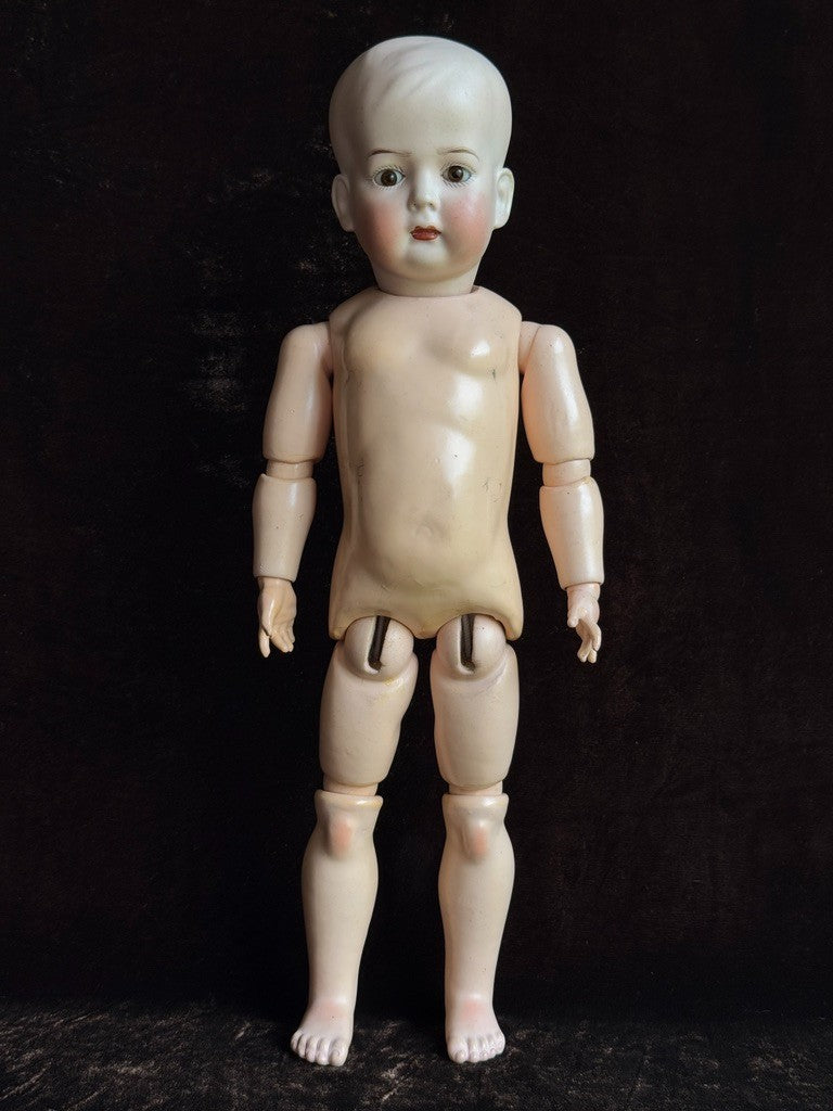 Antique German 15.5" Hertel Schwab Tommy Tucker Bisque Head Character Boy Doll