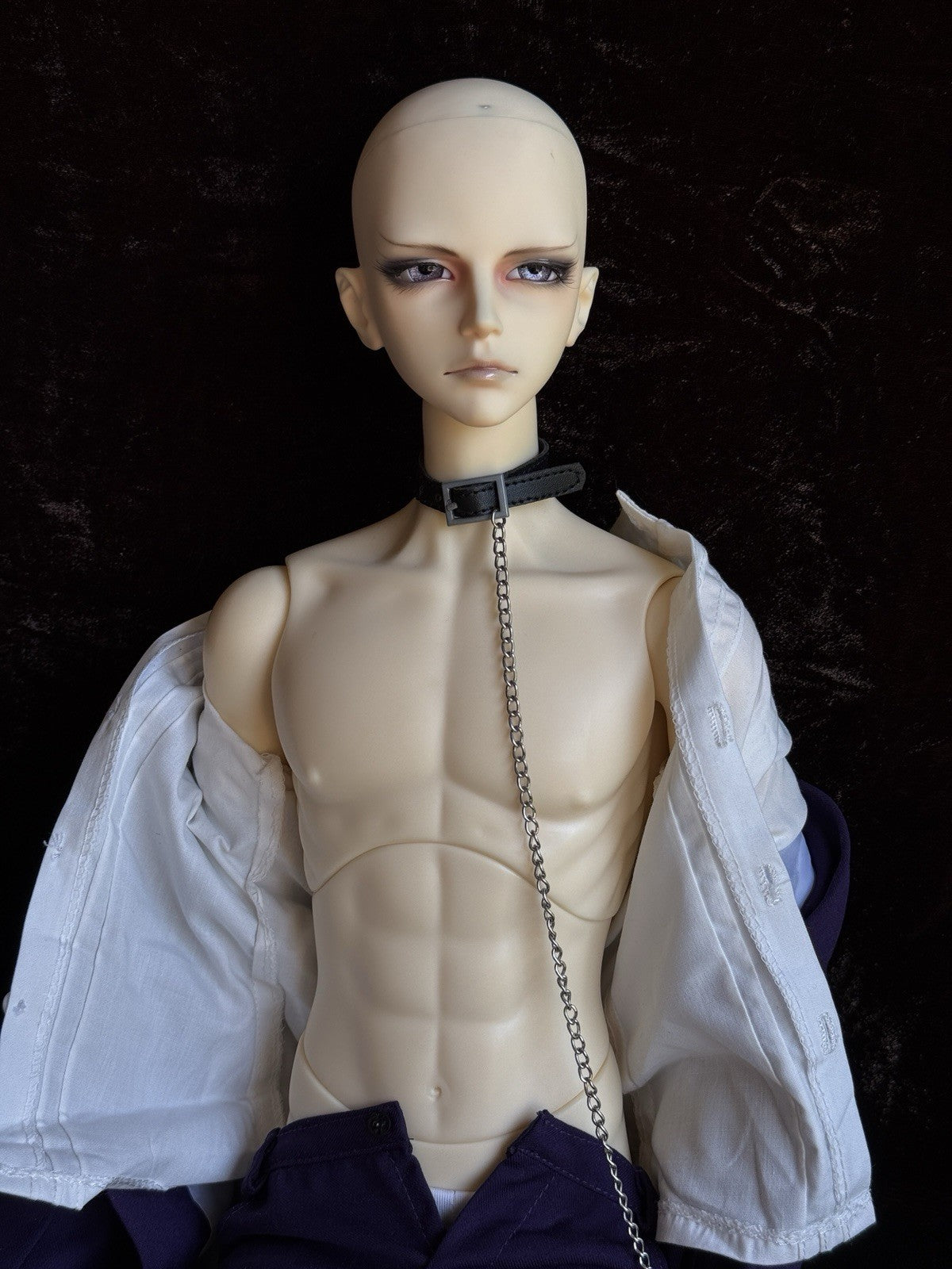 Unidentified Signed Super Dollfie 29" BJD Male Doll Full Set Face-up Dressed
