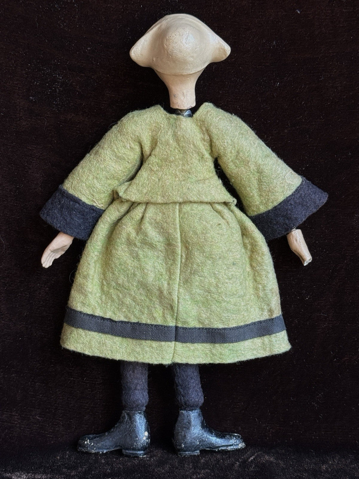 Antique Swiss 8” SABA Bucherer Becassine Ball Jointed Metal Character Doll Toy
