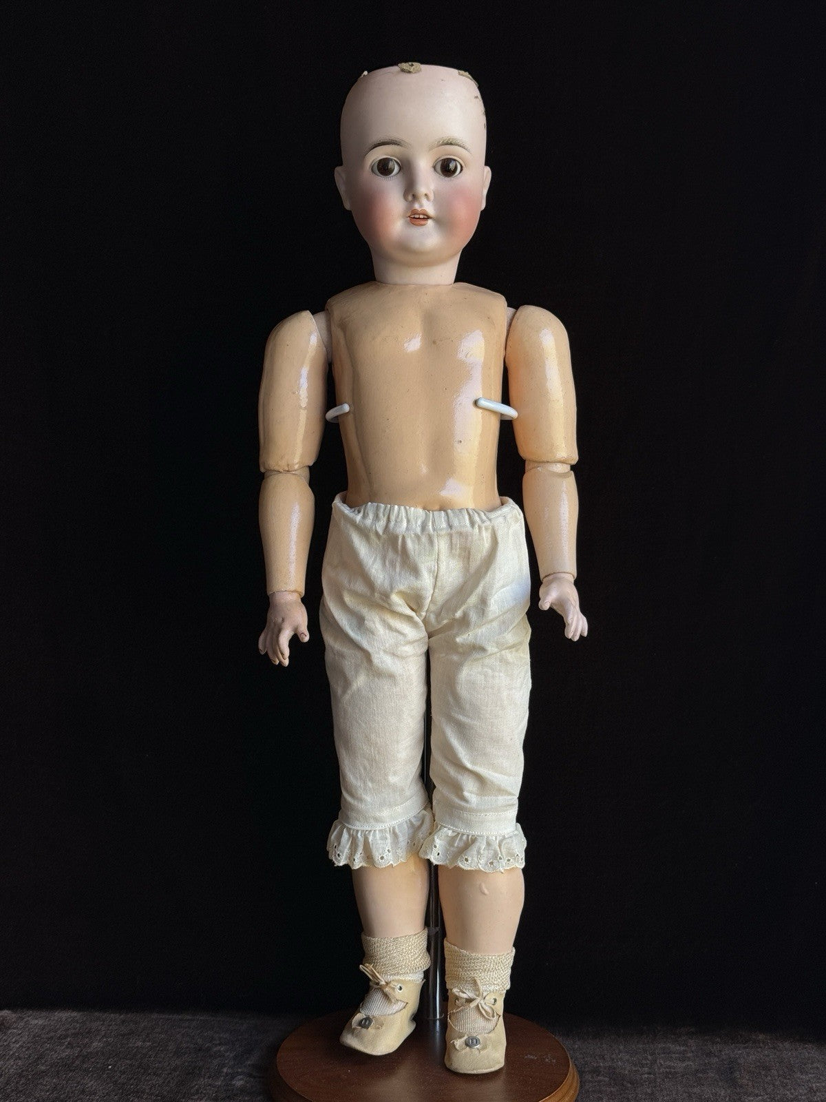 Antique German 25” Queen Louise Bisque Head Composition Body Doll