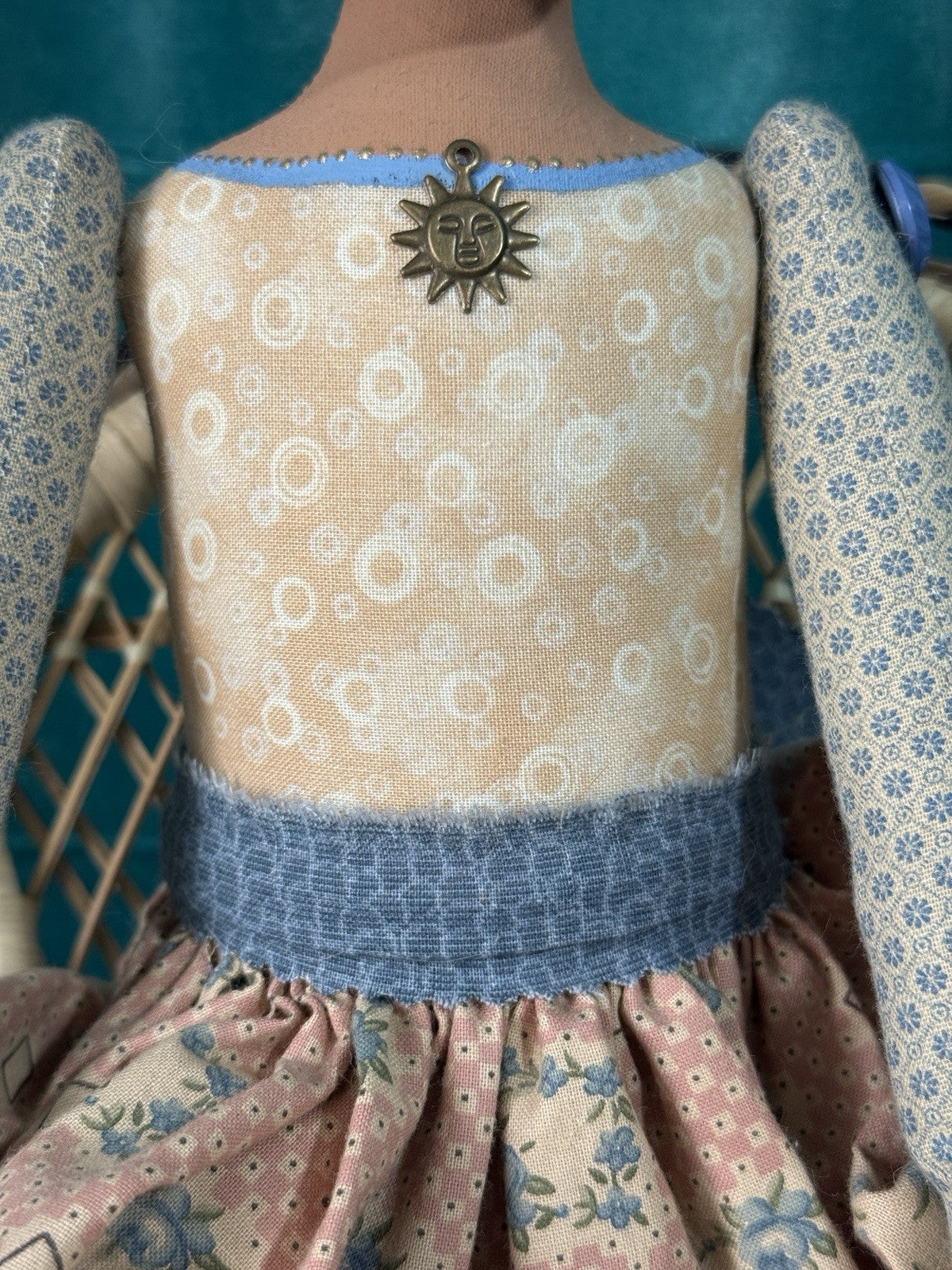 OOAK Artist Handmade Cloth Poseable 24” Doll “Charlotte” by Dianne Adam