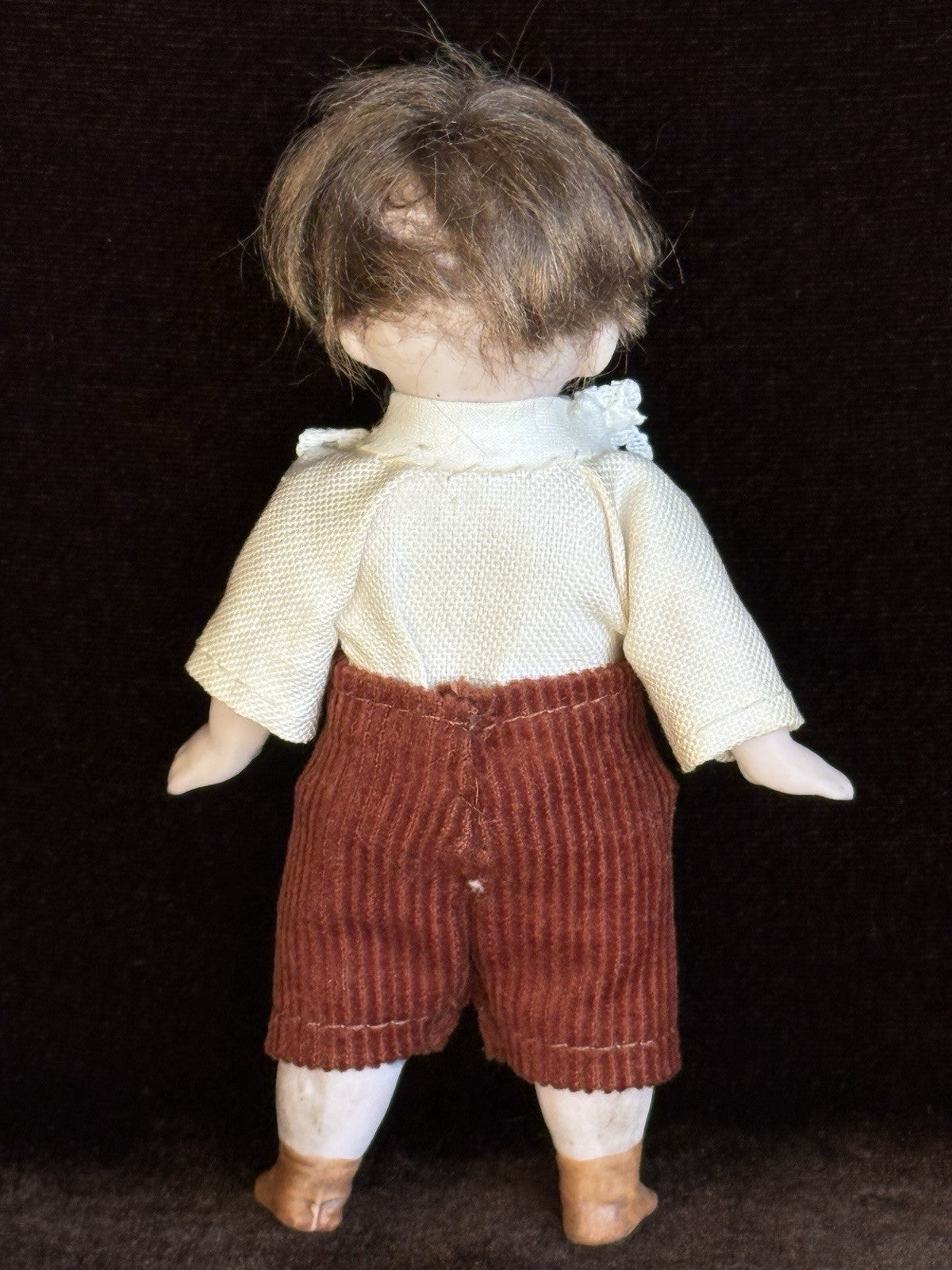 Antique German 4.75” All Bisque Limbach Mignonette Boy Doll