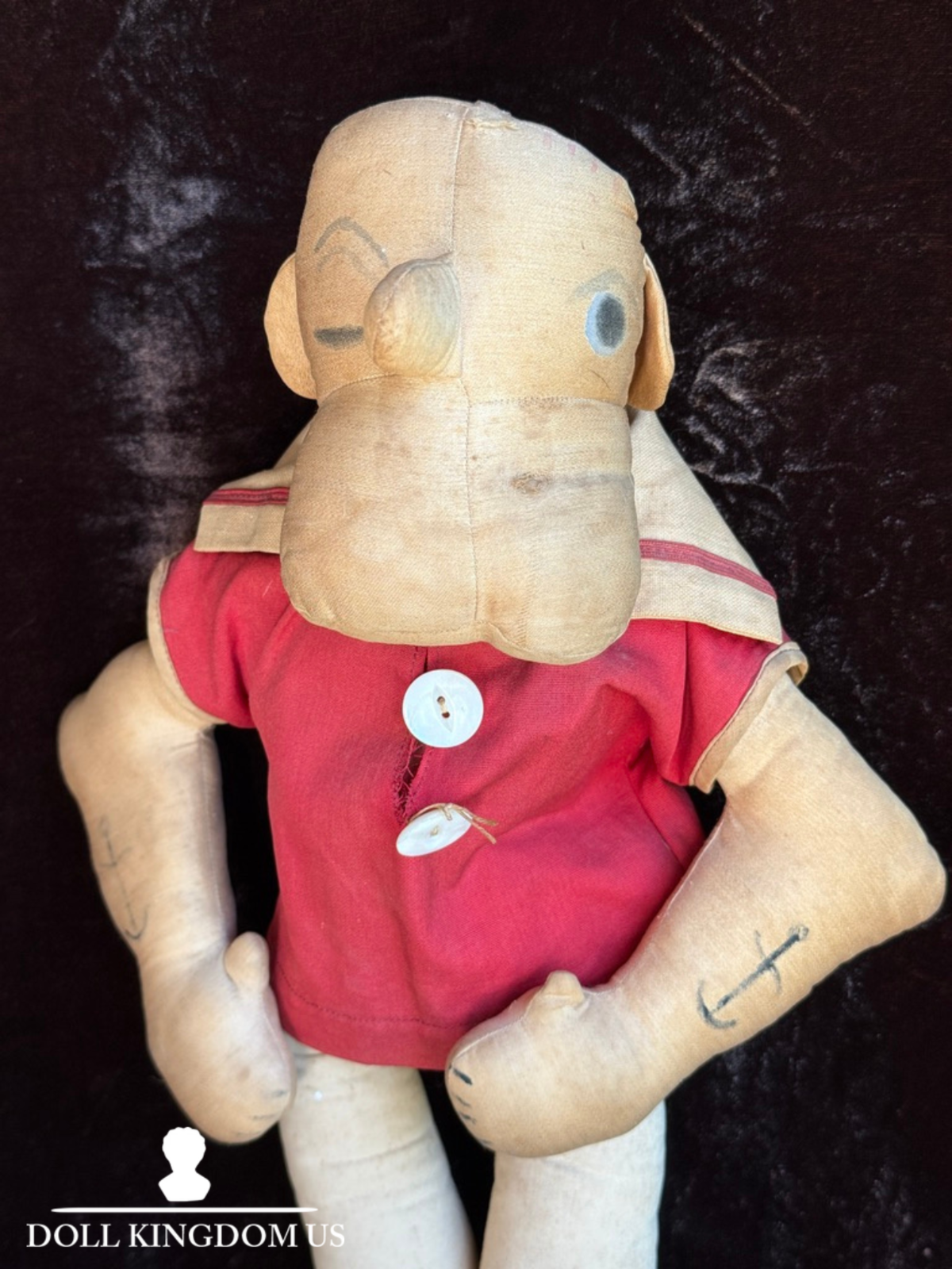 Early Knickerbocker 17.5" Popeye the Sailor Man Cloth Rag Doll