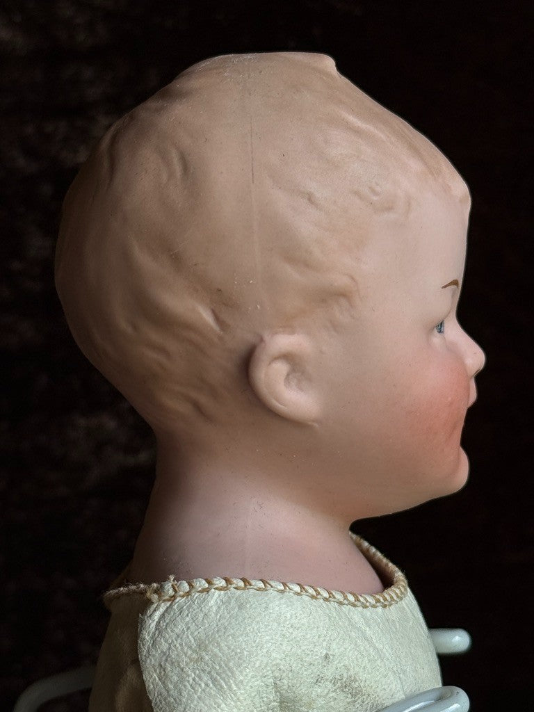 Antique German 12” Gebruder Heubach Bisque Shoulder Head Character Boy Doll