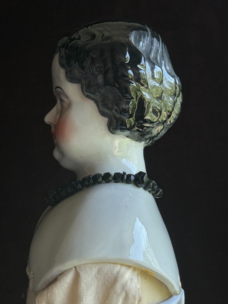 Large Vintage 28” Flat Top Brunette China Head Doll Made in Japan