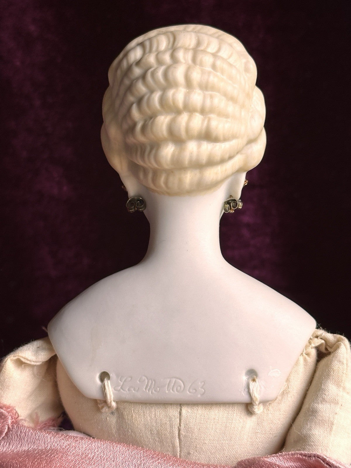 Vintage Artist 16” Reproduction of Antique German Parian Doll Pierced Ears