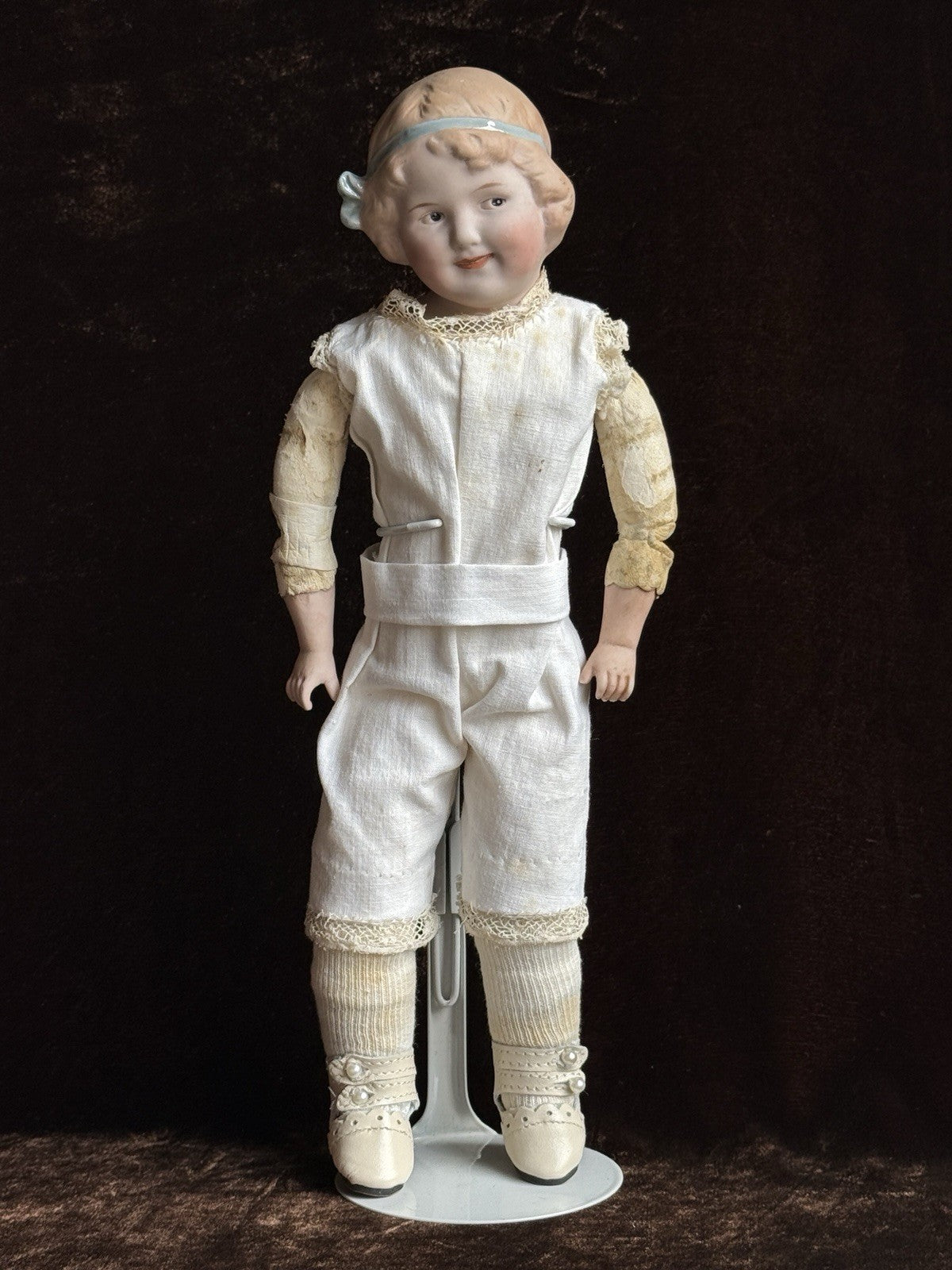 Antique German 11” Gebruder Heubach Coquette Bisque Shoulder Head Character Doll