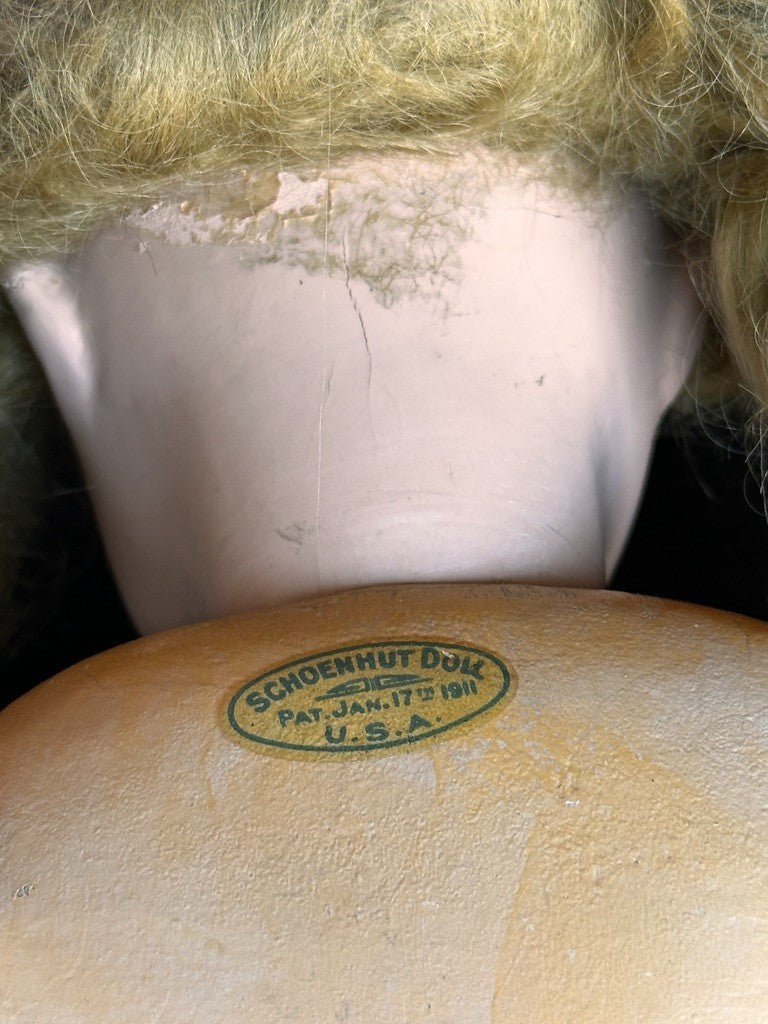 Large Antique American 22.5” Schoenhut Wooden Jointed Miss Dolly Doll