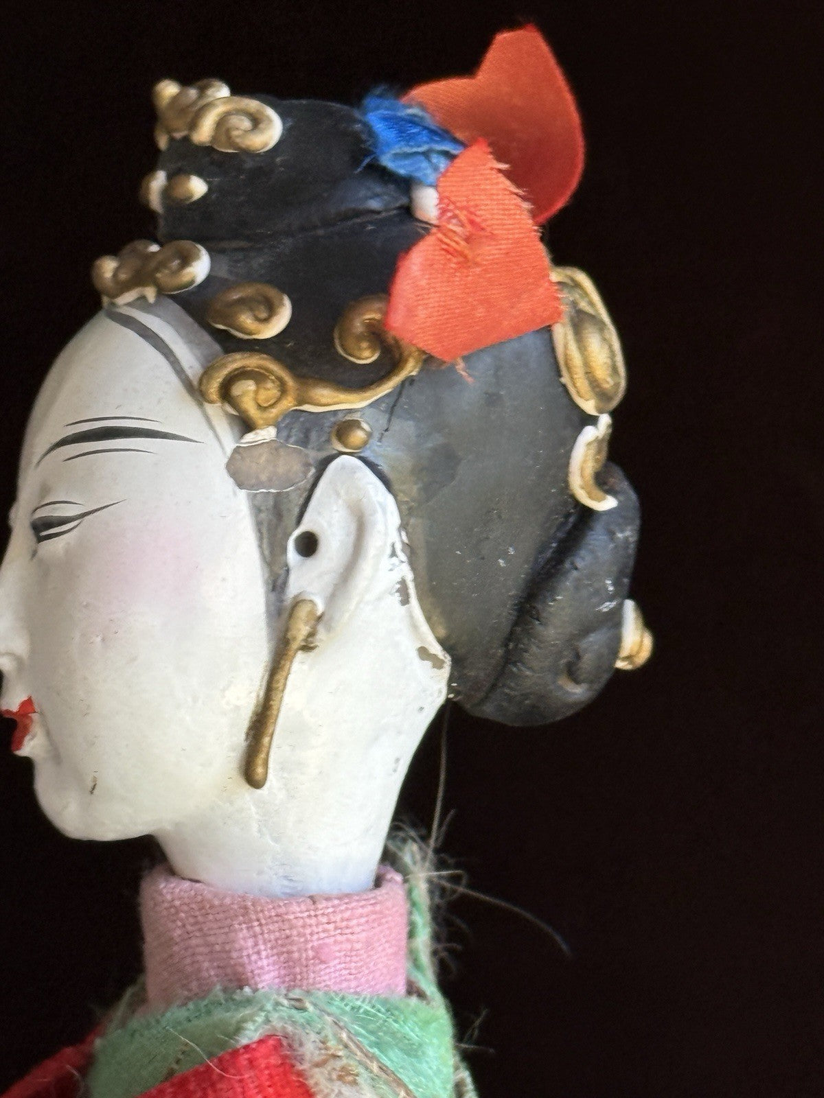 Pair of Vintage 10” Chinese Opera Qing Dynasty Dolls
