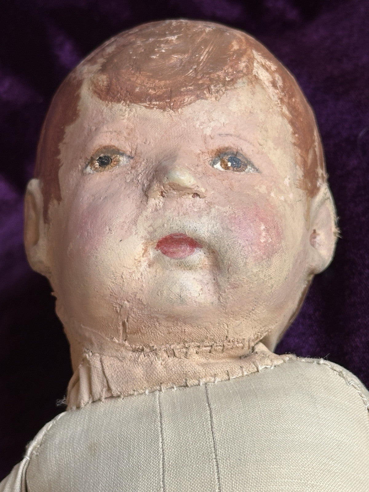 Early Antique German 16” Kathe Kruse Type I Cloth Rag Doll Wide Hips