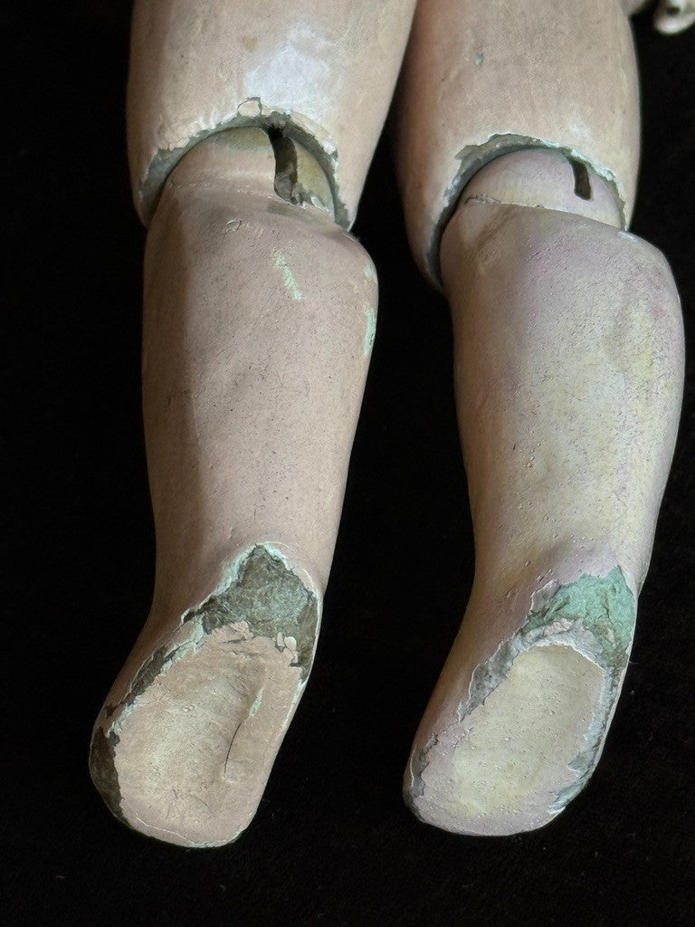 Antique French 11.5” Leon Prieur Mon Cheri Bleuette-size Bisque Head Doll