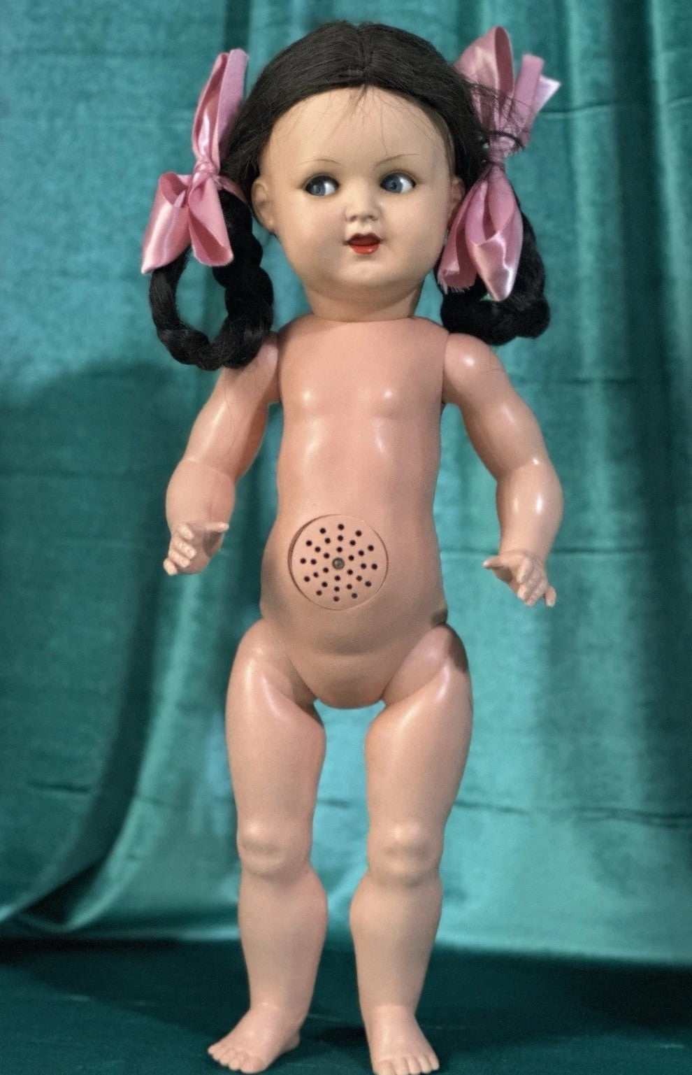Antique German Koenig Wernicke Celluloid Flirty Eyes 18” Doll Original (?) Box