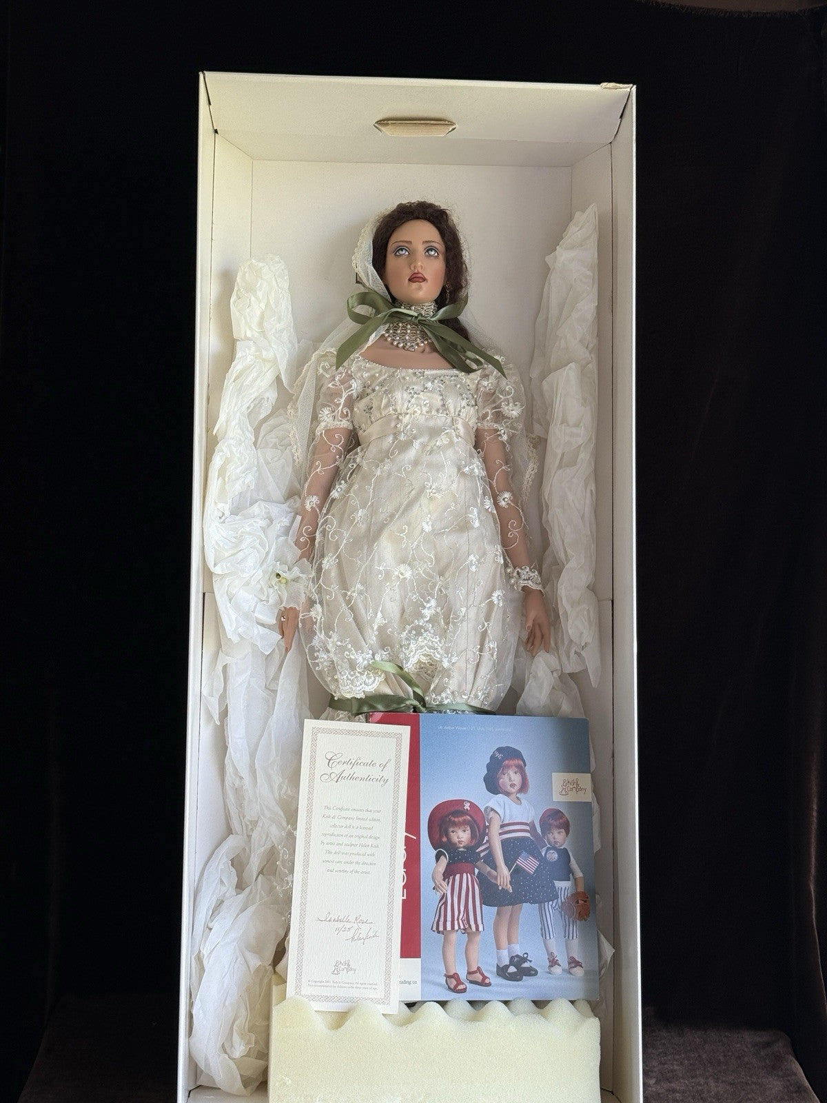 Rare Large 28” Collectible Kish Isabelle Rose Bride Vinyl Doll New in Box LE 25