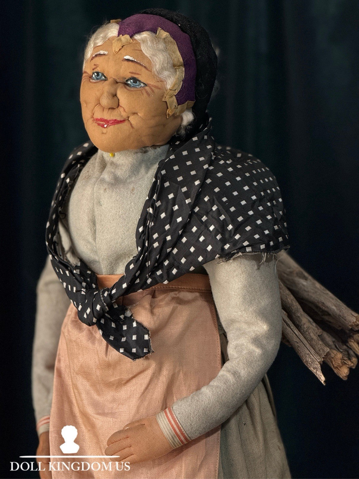 Antique 1940’s Large 23” French Ravca Cloth Doll With Tag