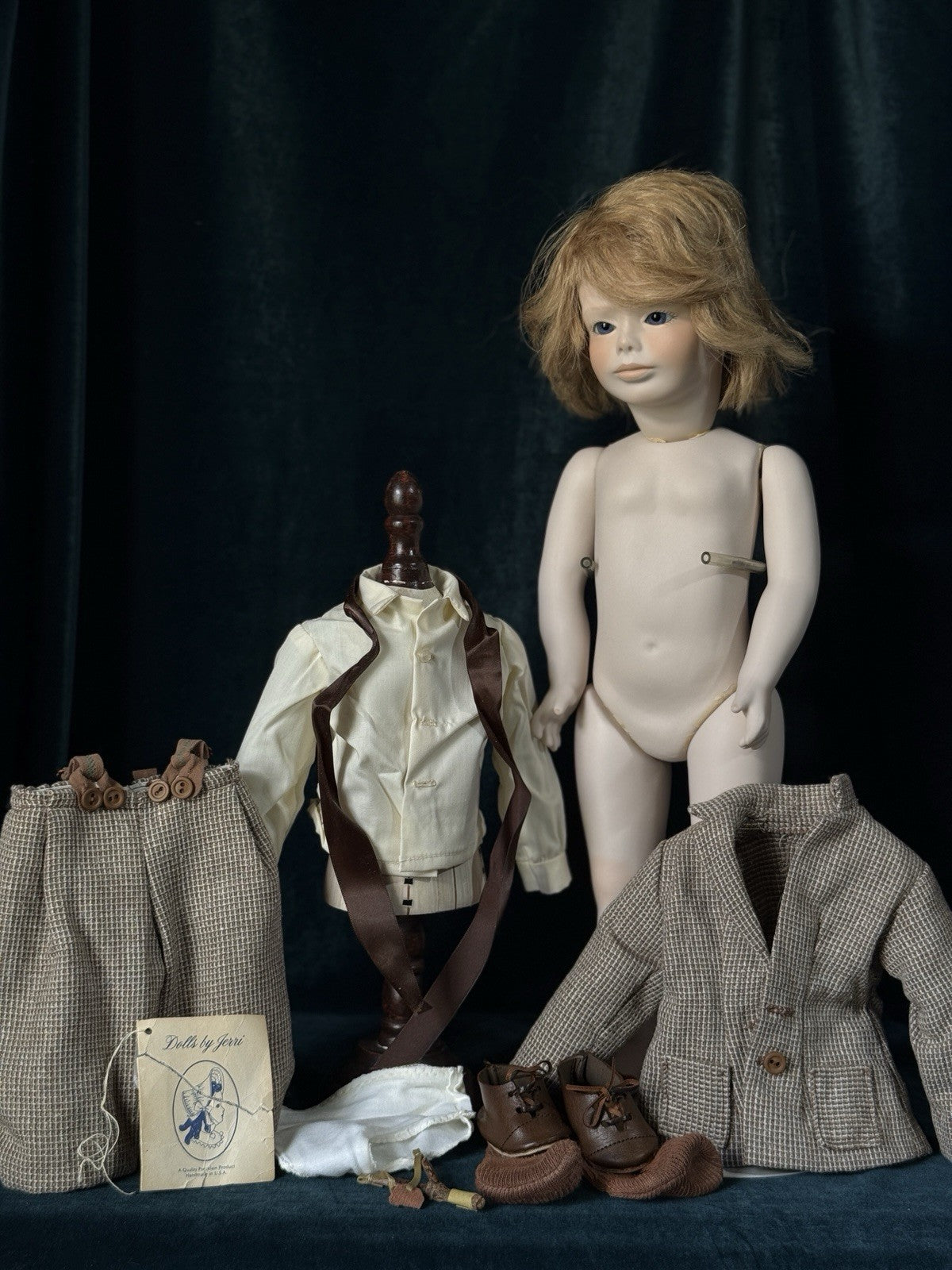 Porcelain 18” Doll “Tom Sawyer” Dolls By Jerri With Tag