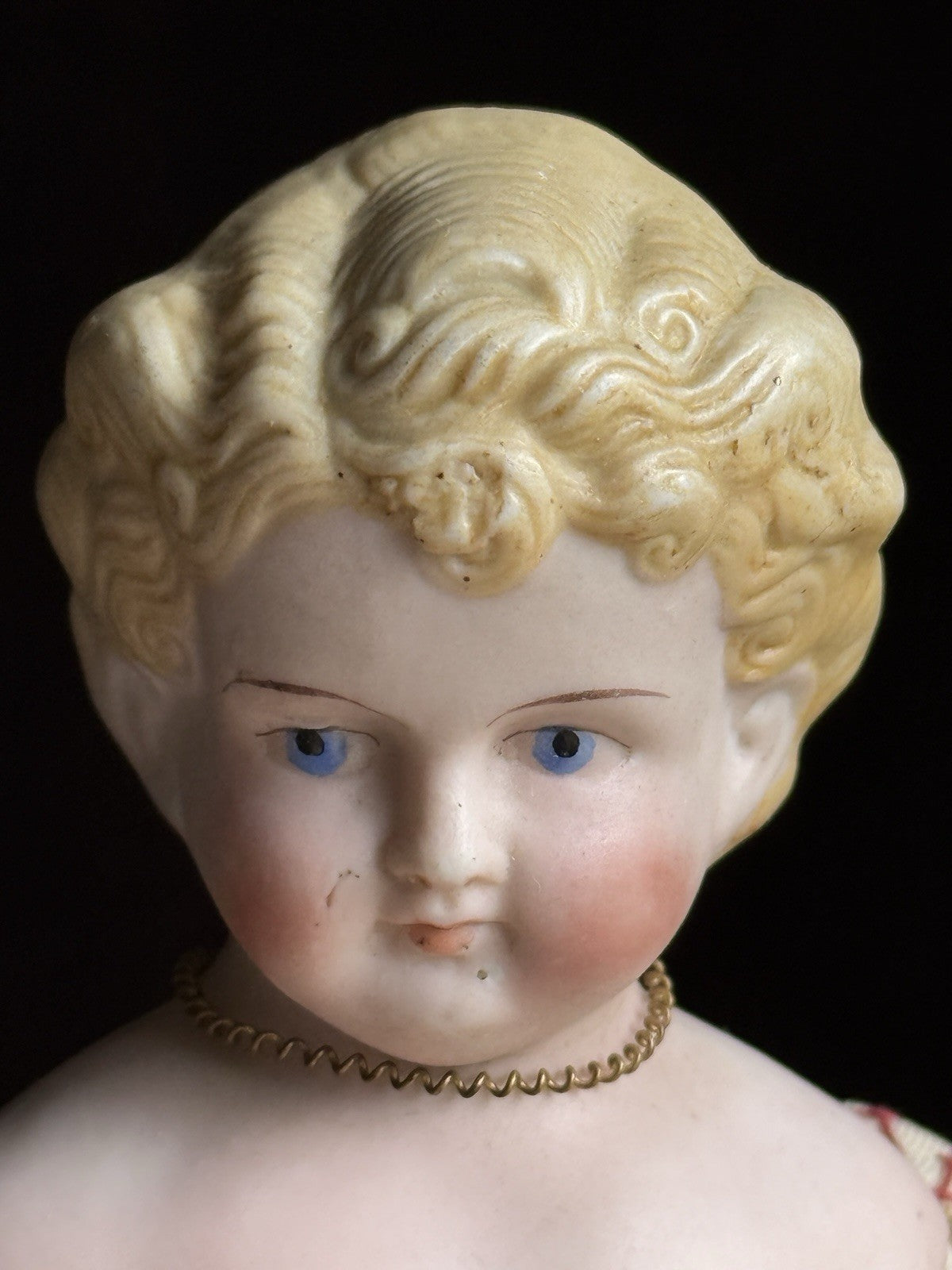 Antique German 10.5” Parian Bisque Head China Doll