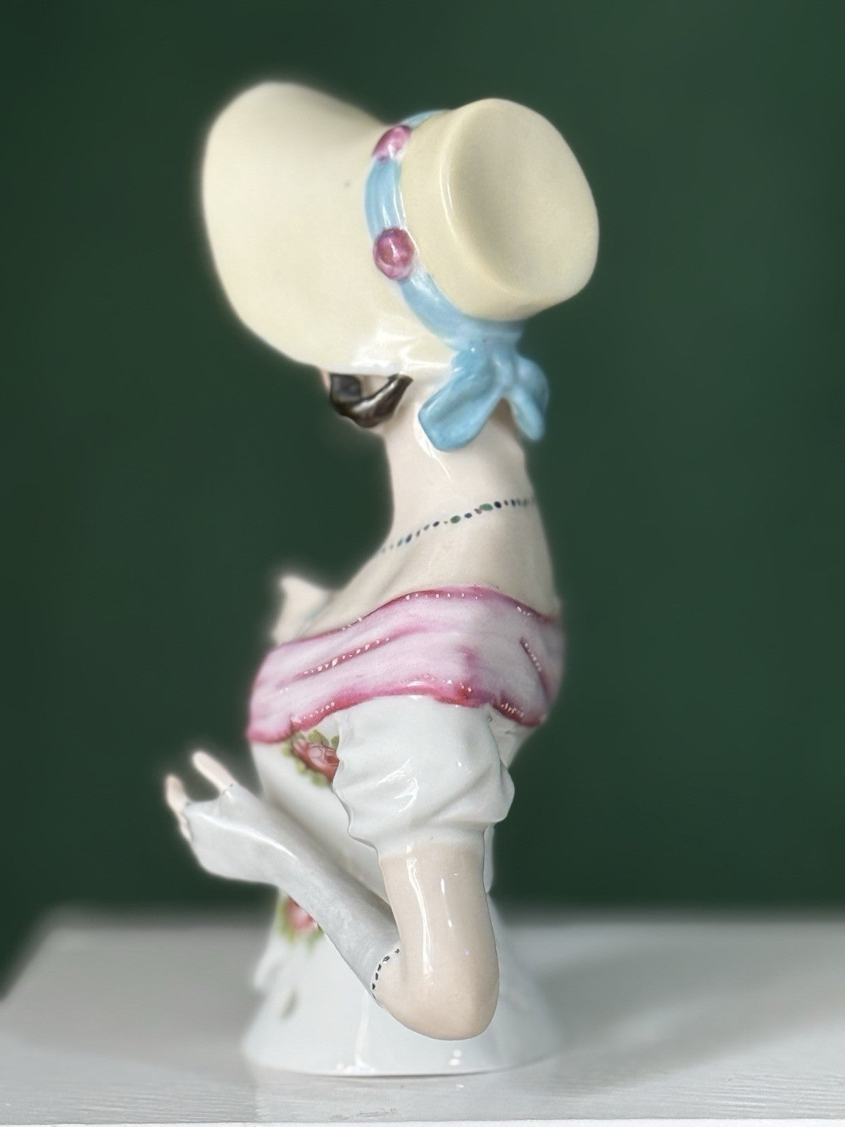 Porcelain German Goebel 4 3/4” Half Doll Figurine Arms Away
