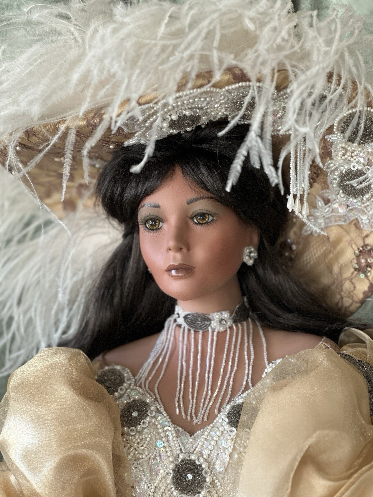 Collectible Large 42” Porcelain Doll “Jazzie” by Rustie LE 1000 Tag/COA/Stand