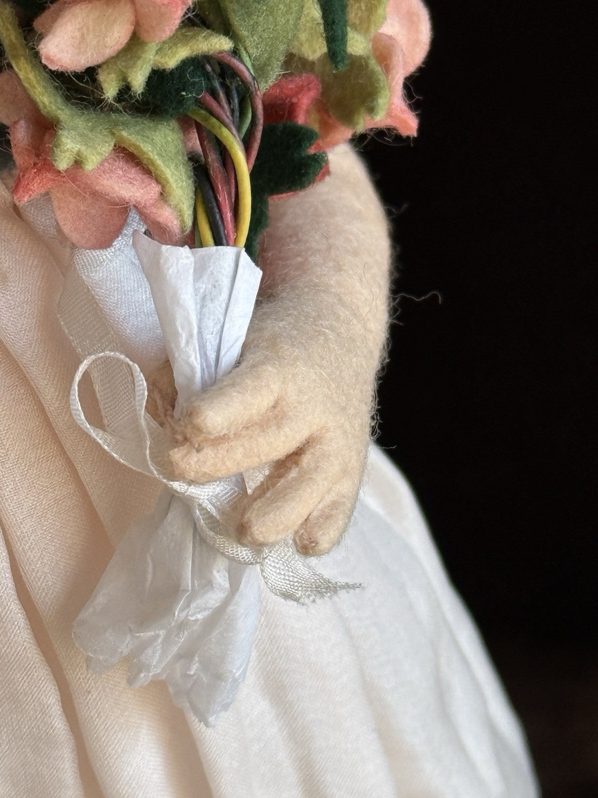 Collectible 12” John Wright UFDC Abigail Felt Girl Doll with Certificate