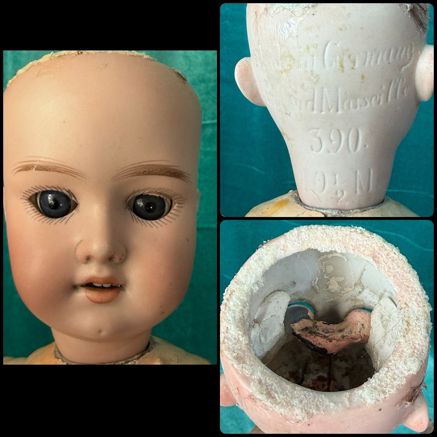 Lot Of 3 Small Antique German Bisque Head Dolls