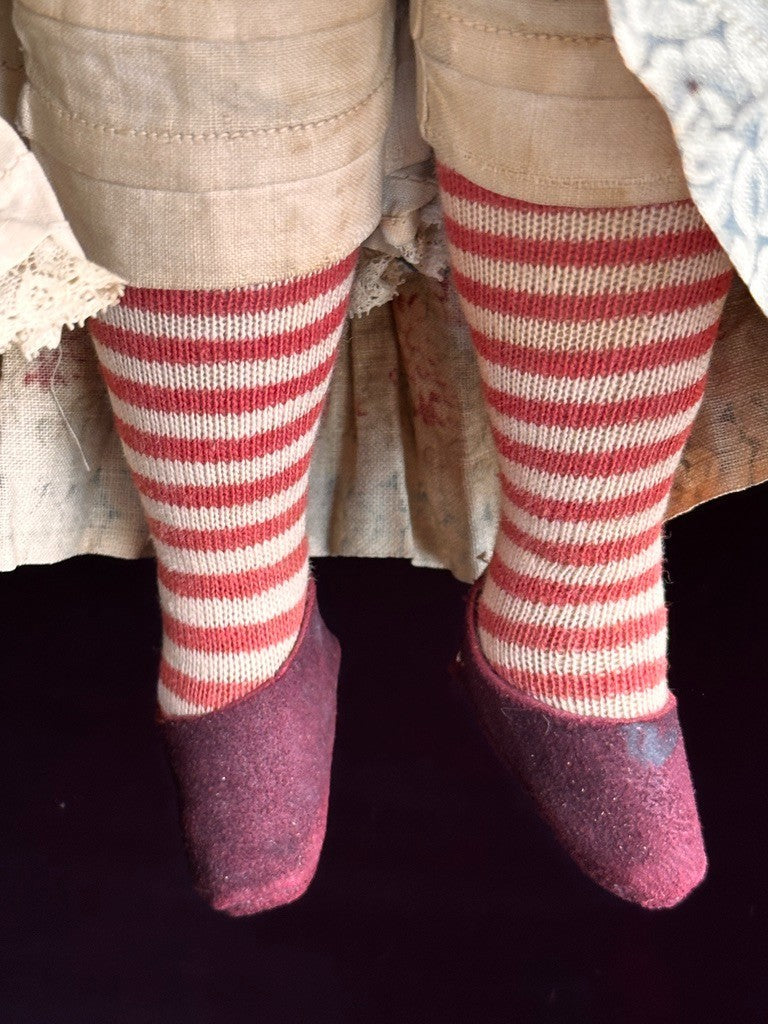 Antique German 18.5” Flat Top Highbrow China Shoulder Head Doll