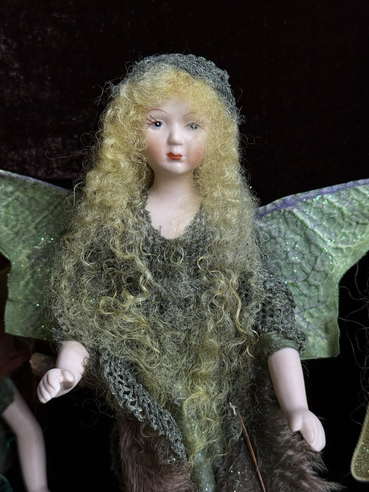 Lot of 4 Vintage Hinch Originals Porcelain Mixed Media Fairy Pixie Dolls